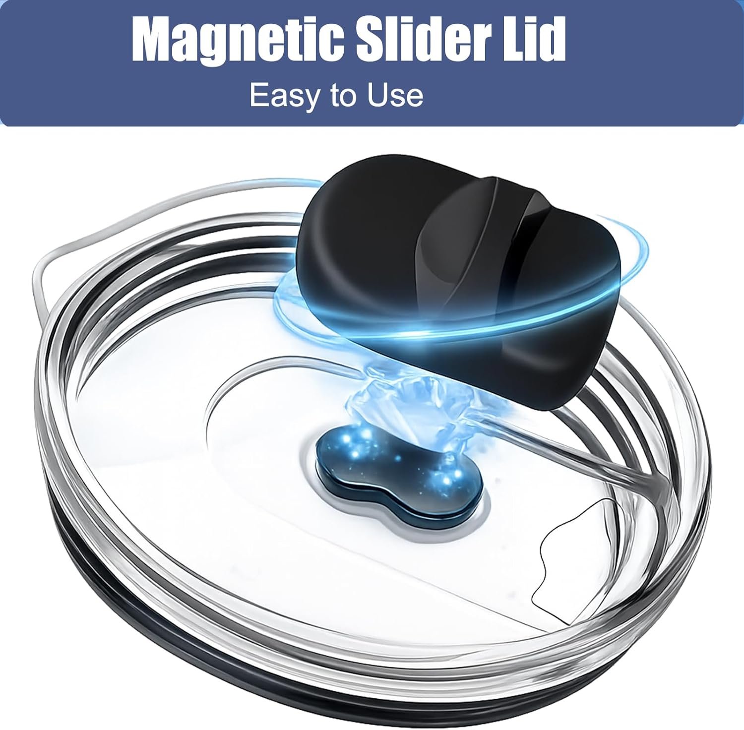 4-Pack 30 oz Tumbler Lid Compatible with YETI Rambler, Magnetic Slider Spill-Proof Lid Replacement for 30 oz Tumbler, 14 oz Mug, 35 oz Straw Cup,BPA-Free, Splash Resistant(4 Extra Slider Covers) - Image 2