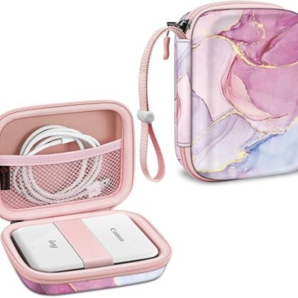 Fintie Protective Case for Canon Ivy 2 Mini, Canon Ivy CLIQ2 / CLIQ+2 Instant Camera Photo Printer - Shockproof Hard Shell Carrying Case, Dreamy Marble