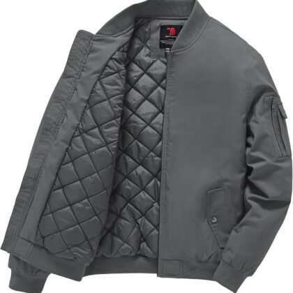 Gopune Men's Windproof Bomber Jacket Warm Water Resistant Windbreaker Winter Outwear Quilted Jackets Coats