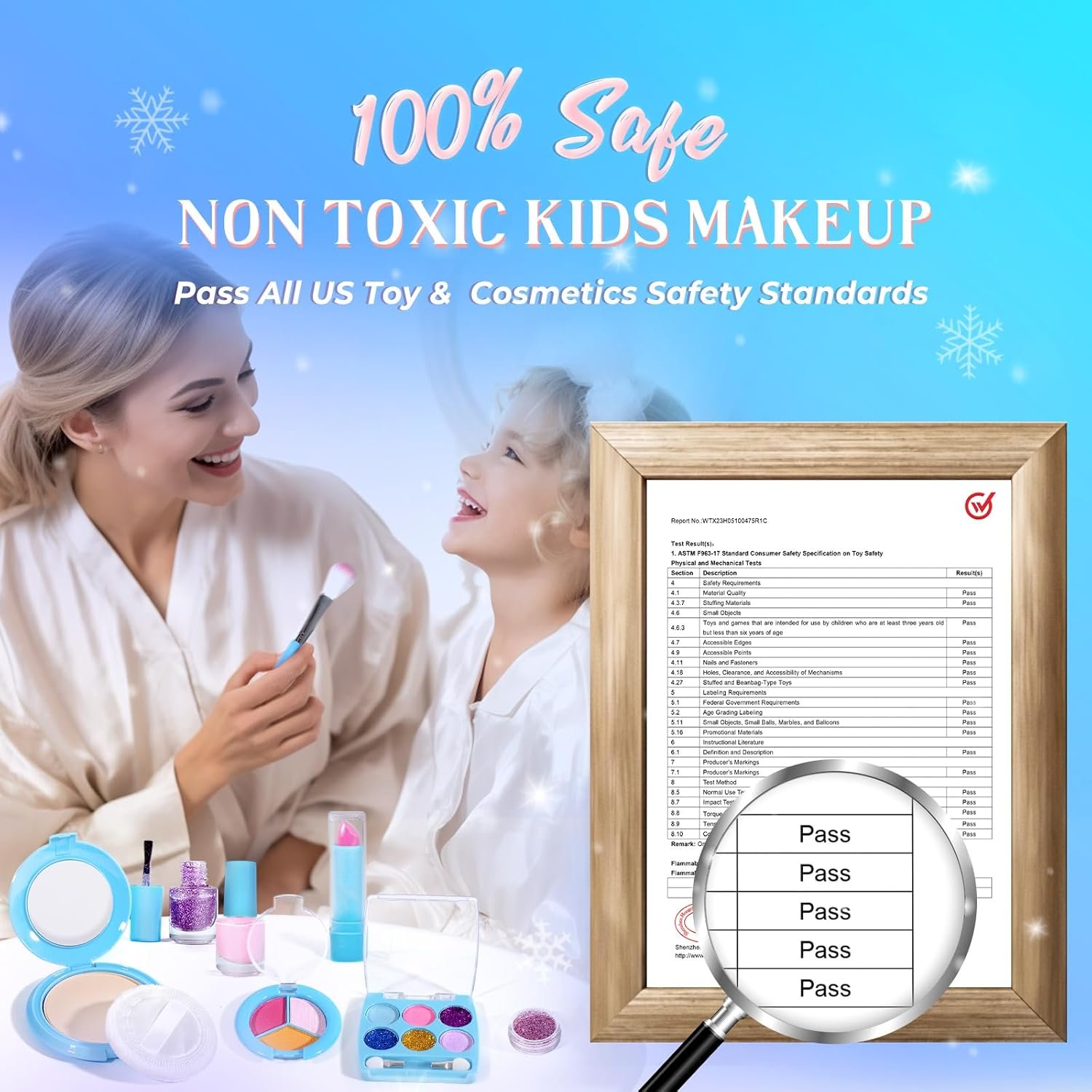 INNOCHEER Kids Makeup Kit for Girl Toys, Frozen Makeup Set for Girls, Real Washable Makeup Kit for Girls, Birthday Christmas Princess Gifts for Girls Kids Toddlers Age 3 4 5 6 7 8 9 10 11 12 Year Old - Image 2