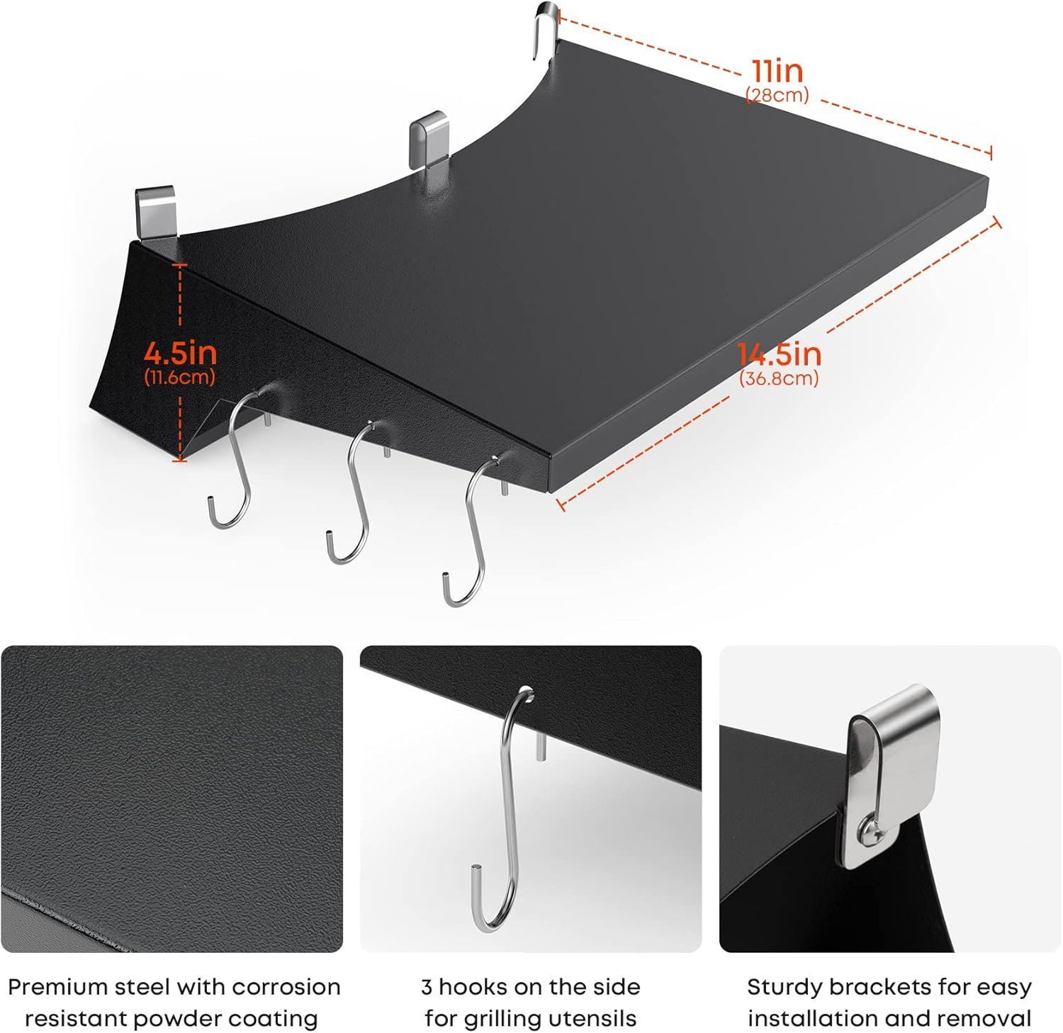 Stanbroil Grill Side Table for 22 Inch Weber Master-Touch & Original Kettle & Original Kettle Premium Charcoal Grills - Image 3