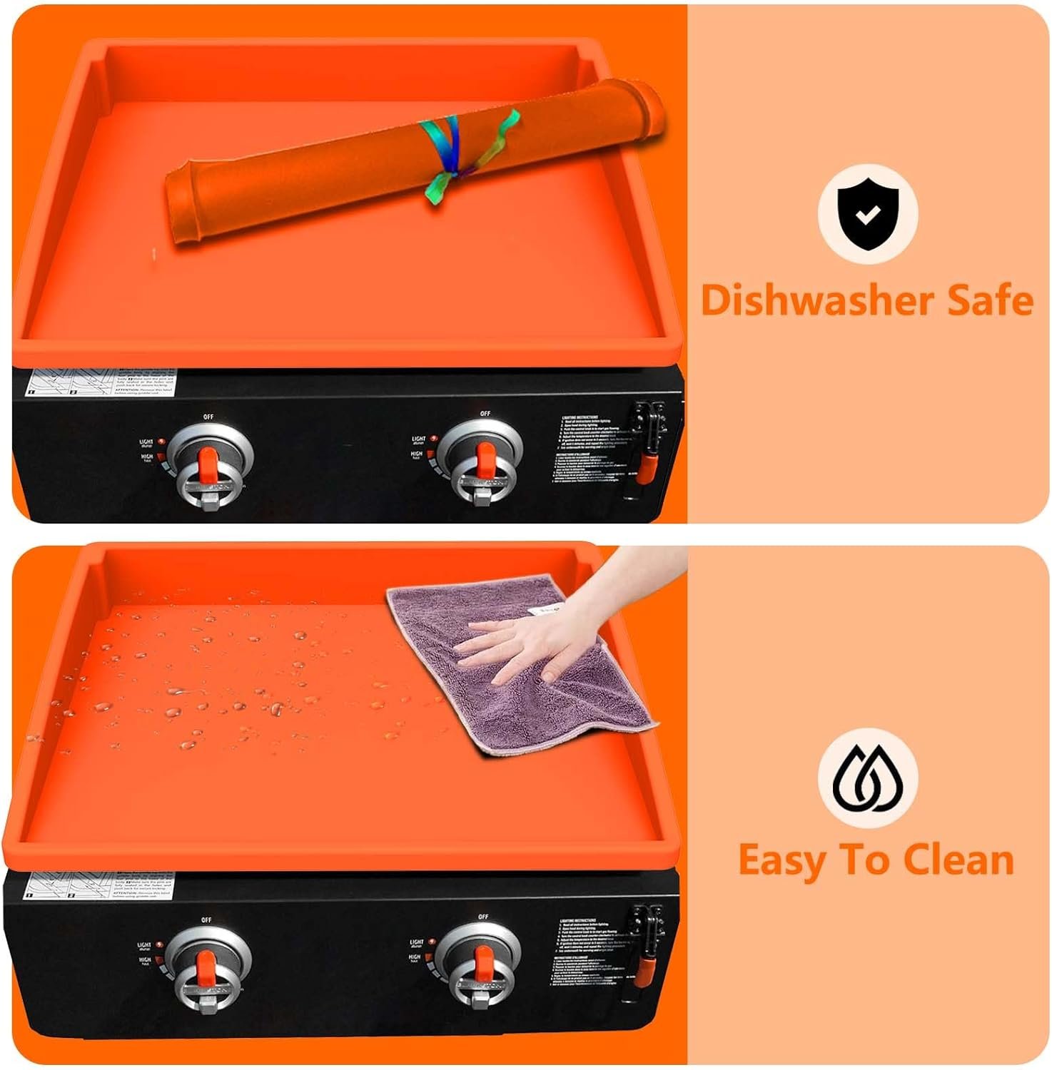 BANGIE Heavy Duty Silicone Griddle Mat (22 Inch) for Blackstone Griddle Cover Accessory - Full Wrap-Around Protection, Food Grade, Rust & Critter Guard, Easy Clean - Image 6