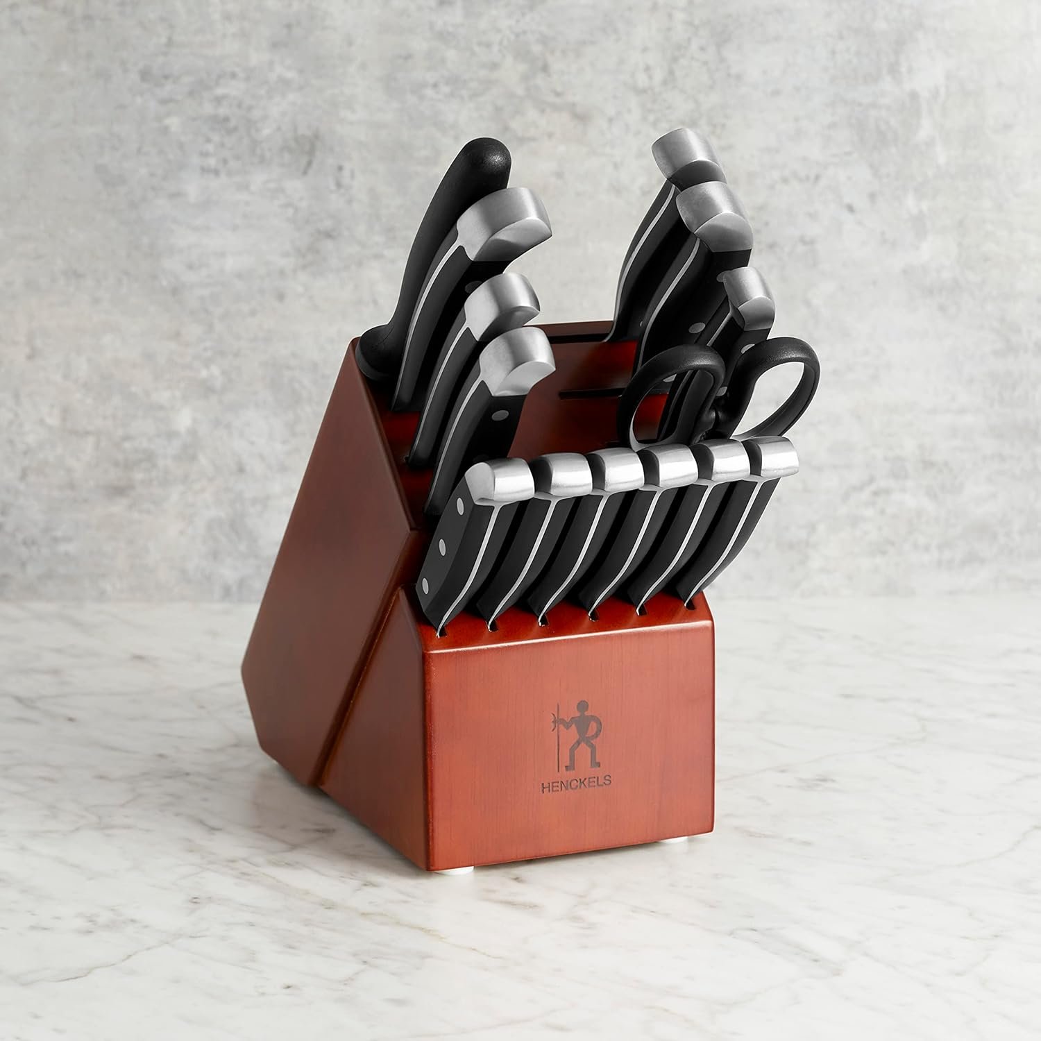 HENCKELS Premium Quality 15-Piece Knife Set with Block, Razor-Sharp, German Engineered Knife Informed by over 100 Years of Masterful Knife Making, Lightweight and Strong, Dark Brown - Image 3