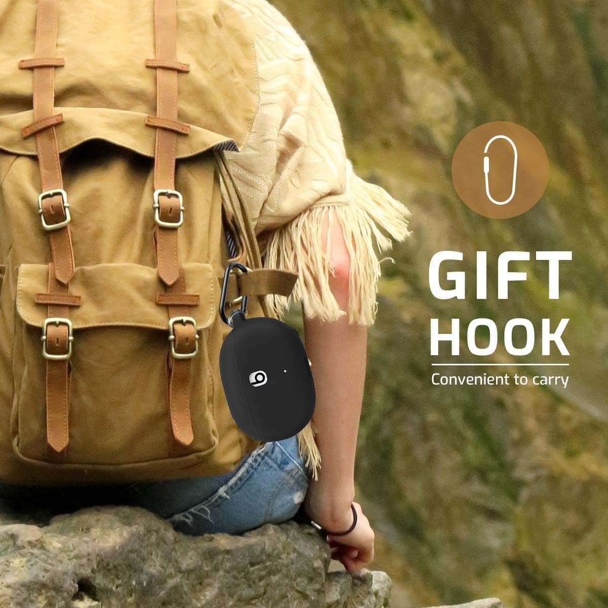 Olytop for Beats Studio Buds/Bud + Case with Cleaner kit 2021/2023, Soft Silicone Case for New Beat Studio Buds Plus Cover Protective Skin with Keychain, Cleaning Pen for Beat Studio Earbuds, Black - Image 3