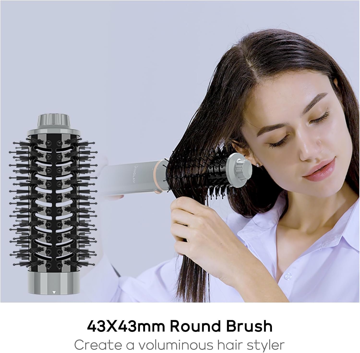 IG INGLAM MegaAIR Styler Air Styling & Drying System, Professional Interchange Hair Dryer Brush 110,000 RPM Brushless BLDC Motor Ionic Hot Air Volumizing and Shape, Gray - Image 4