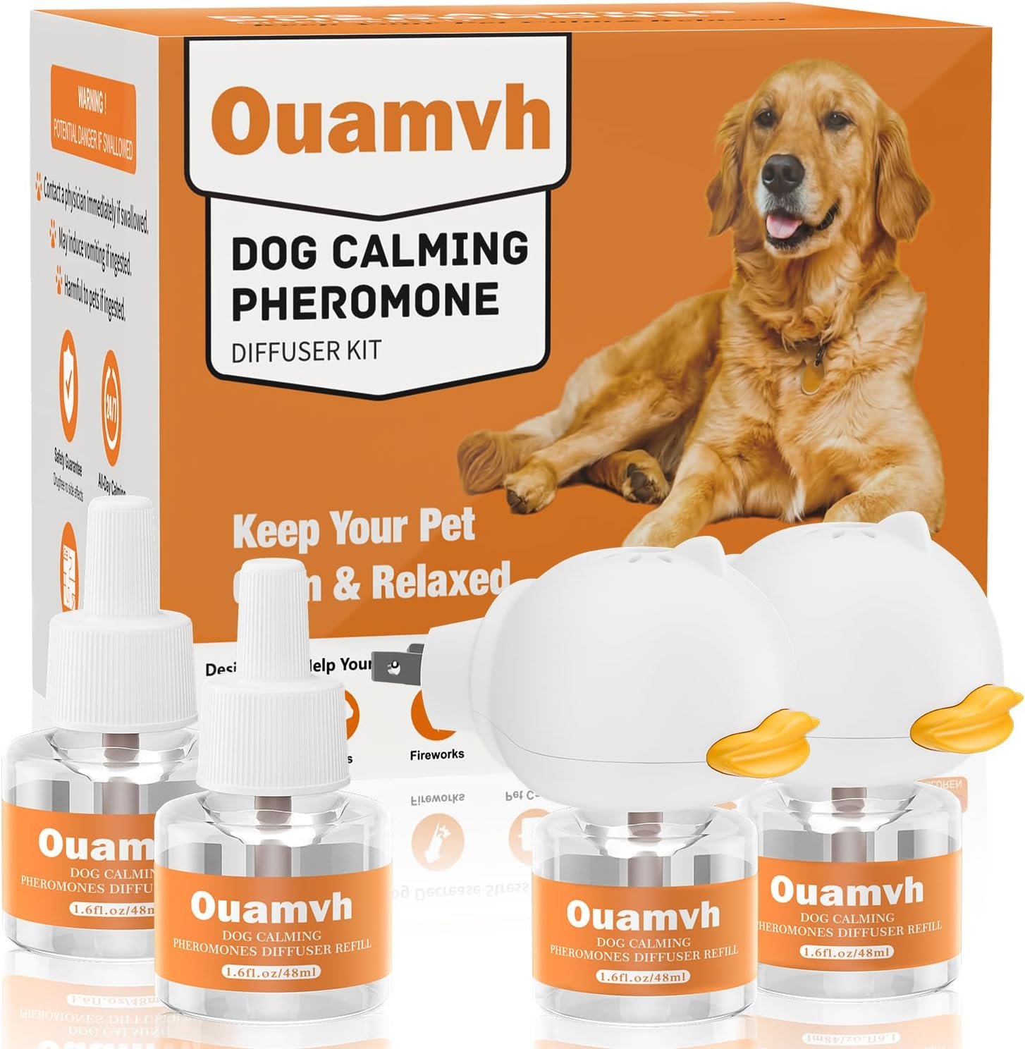 Dog Calming Diffuser, 6 in 1 Dog Pheromones Calming Diffuser, Relaxing Pheromone for Dogs Relief Stress Anxiety Reduce Aggression Barking, Help Train Dog to Peeing