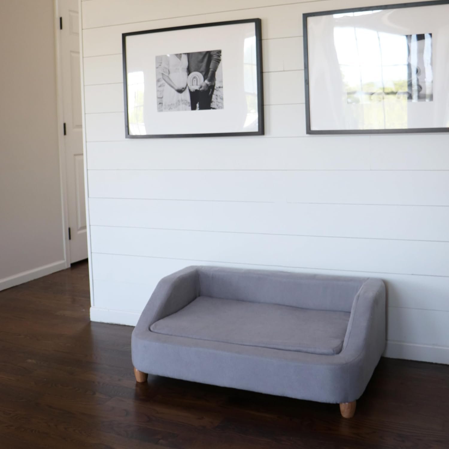 Critter Sitters 36-In. Microfiber Gray Rectangular Dog Sofa for Medium-Sized Dogs, Stylish and Modern Elevated Dog Bed, Durable and Easy to Clean Dog Sofa Bed, Cushioned Dog Sofas & Chairs - Image 3