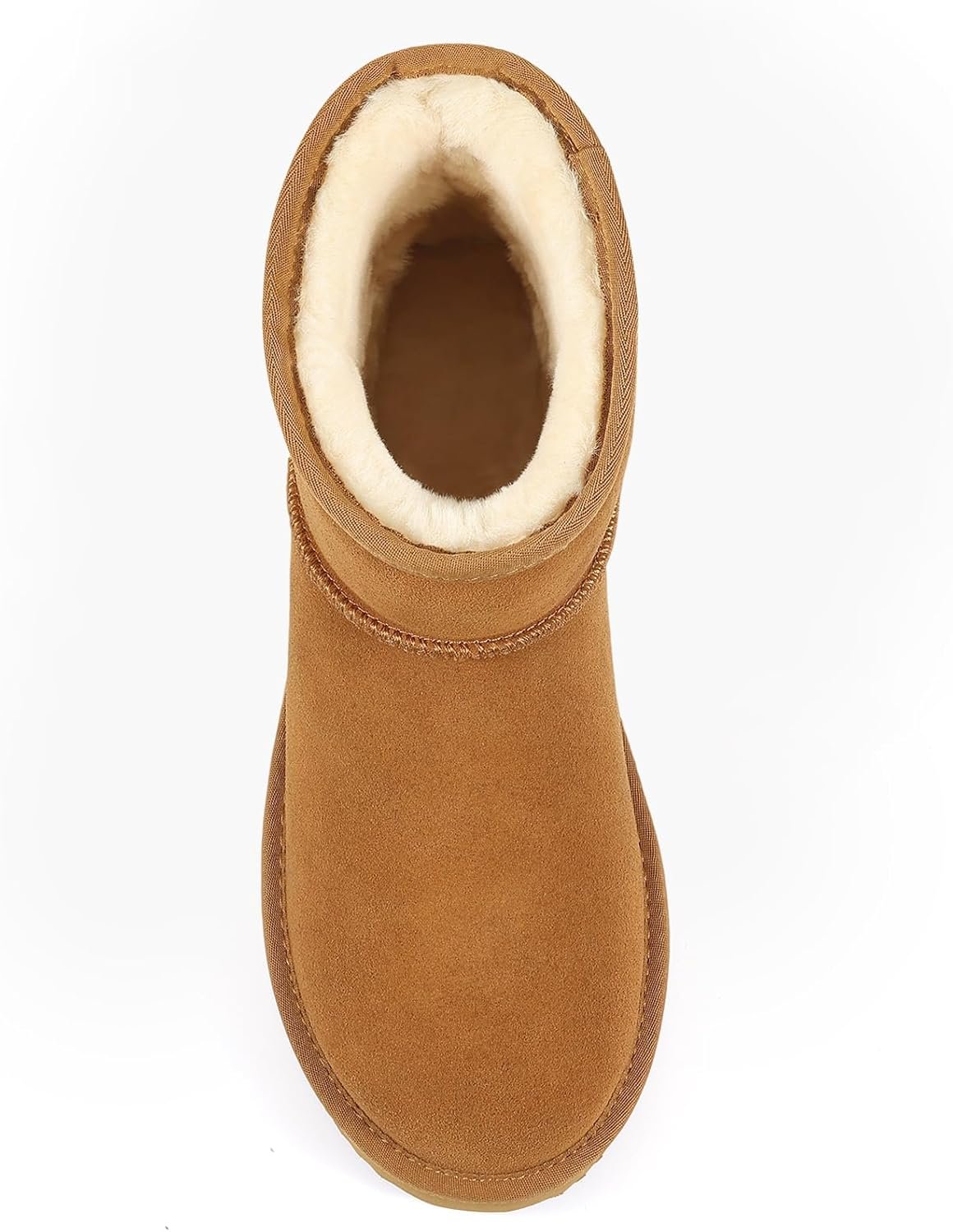 KIDMI Women's Classic Genuine Suede Mini Boots Fuzzy Snow Booties with Fur Lined - Image 4