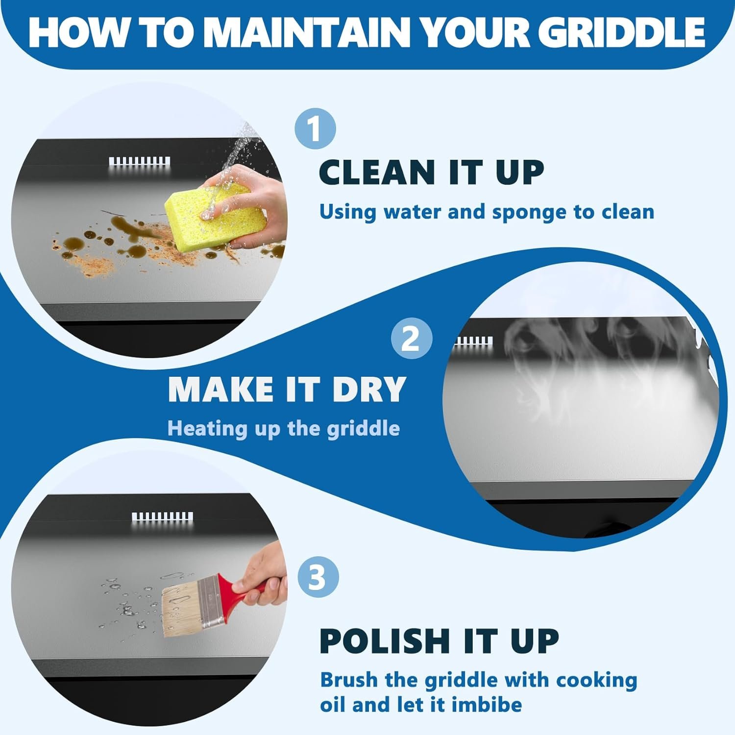 SafBbcue for Blackstone Griddle Replacement Top 36 inch Upgrade Flat Top Griddle for Blackstone Flat Top Replacement 1565 1841 2149 1560 1836 1984, Heavy Carbon Steel - Image 6