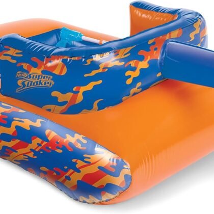 NERF Super Soaker Megaforce Battle Tank Ride-On – Inflatable Pool Float with Pool-Fed Mega Water Blaster