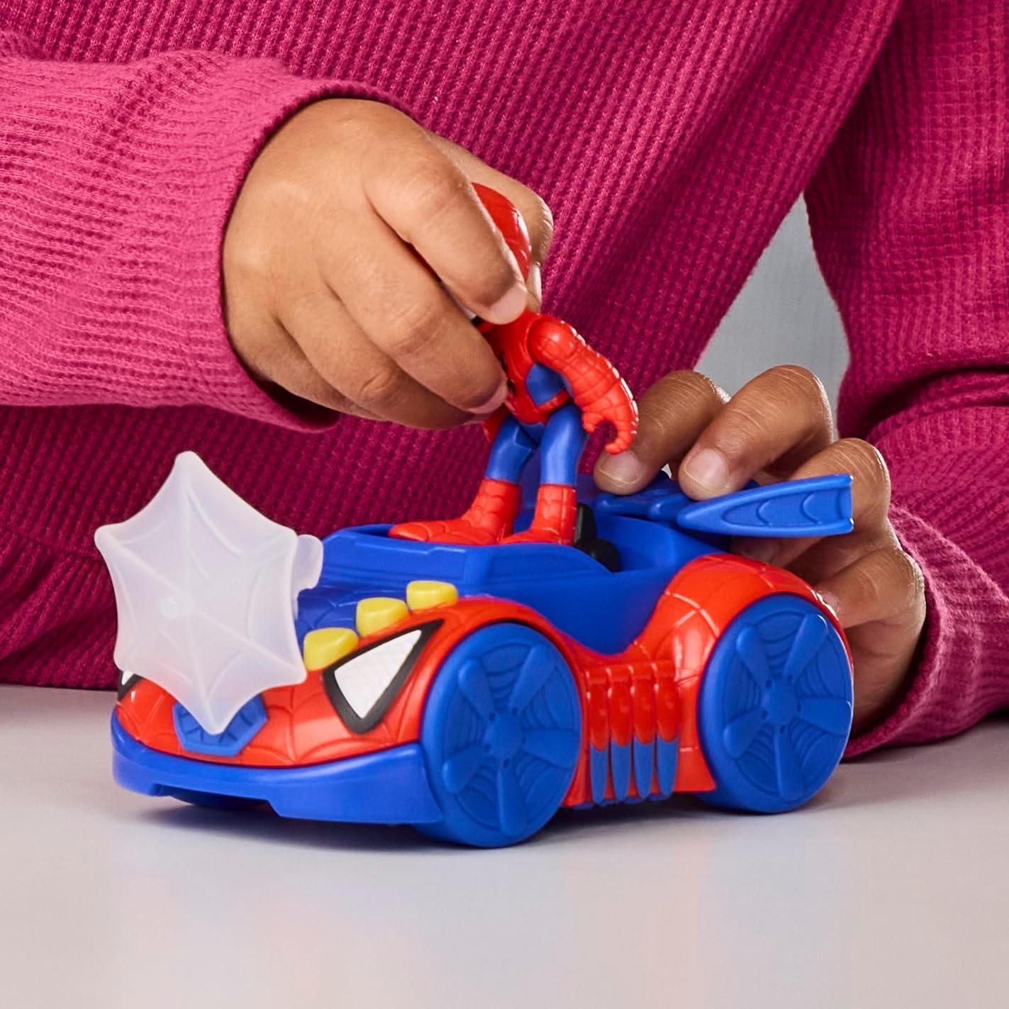 SPIDEY AND HIS AMAZING FRIENDS Marvel Spidey Web Crawler Toy Car with 3-Inch Action Figure & Accessory, Super Hero Toys, Kids Ages 3+ - Image 7