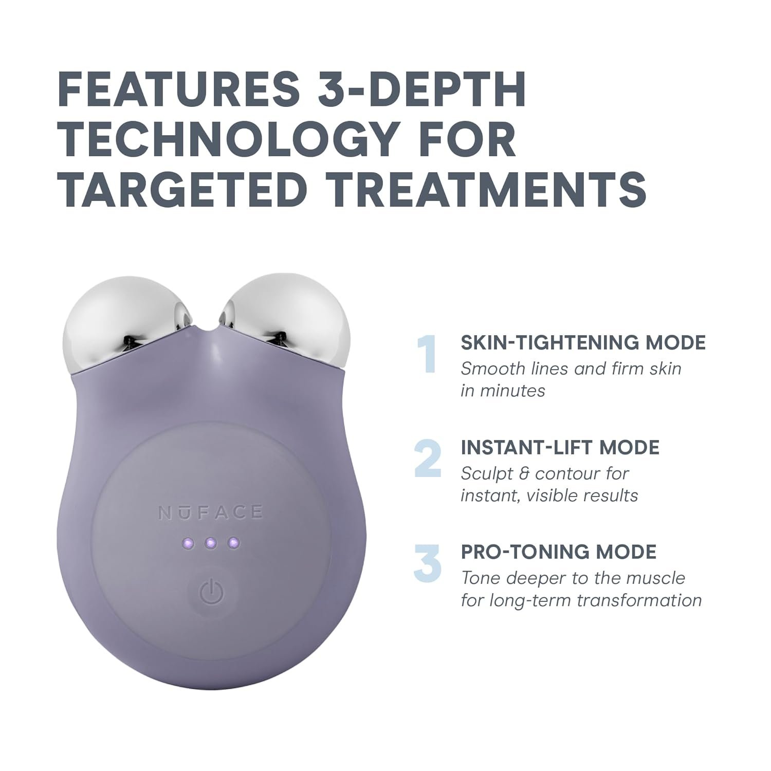 NuFACE MINI+ Microcurrent Facial Device Kit - FDA Cleared Face Sculpting & Skin Tightening Device to Contour, Lift & Tone + Microcurrent Gel Activator & Silk Creme - Violet Dusk - Image 2