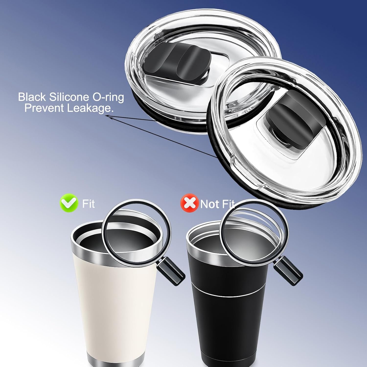 4-Pack 30 oz Tumbler Lid Compatible with YETI Rambler, Magnetic Slider Spill-Proof Lid Replacement for 30 oz Tumbler, 14 oz Mug, 35 oz Straw Cup,BPA-Free, Splash Resistant(4 Extra Slider Covers) - Image 3