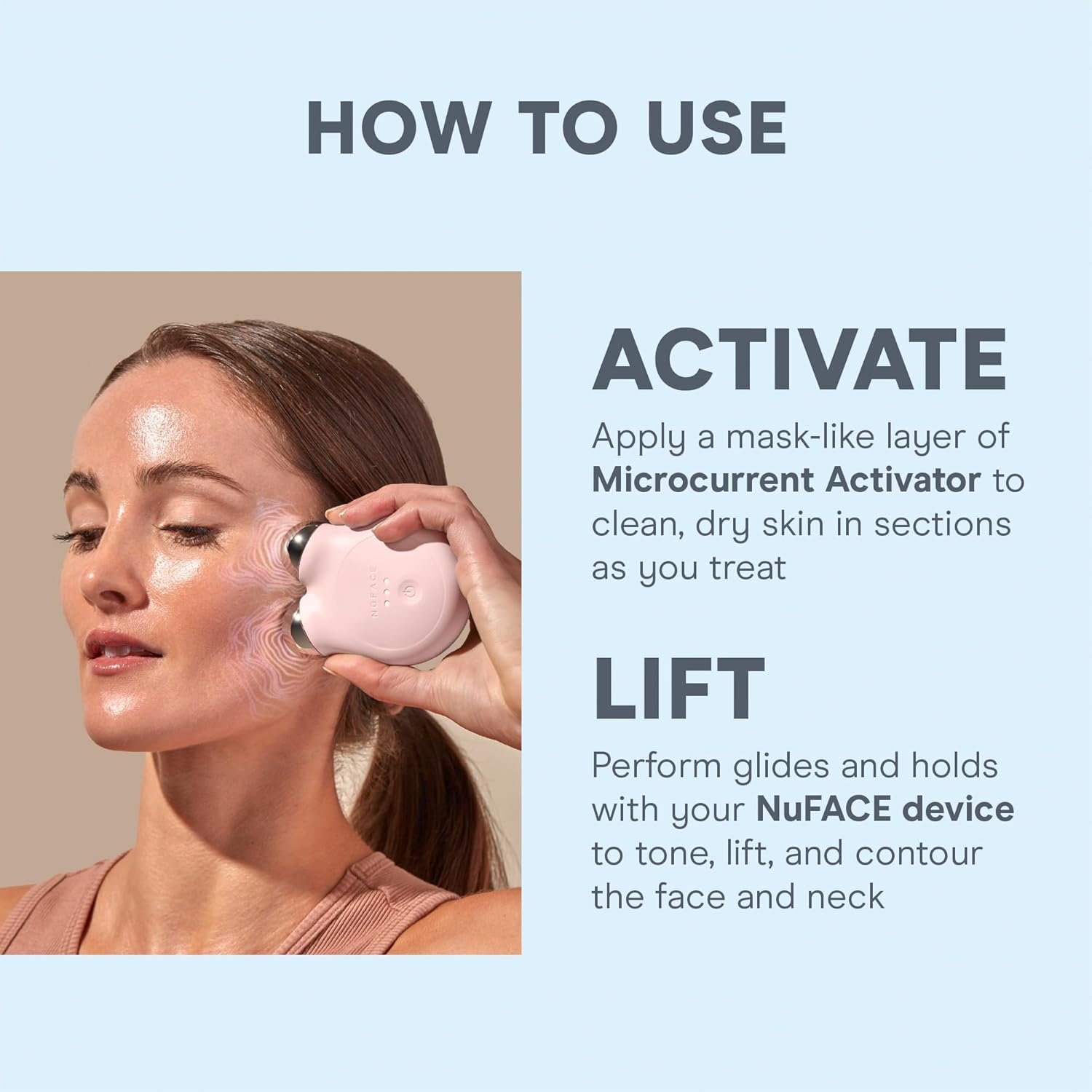 NuFACE Aqua Gel Activator - Microcurrent Conductive Gel & Activator Powered by IonPlex & Hyaluronic Acid to Enhance Results of NuFACE Microcurrent Facial Device - Improves Skin Radiance (1.69 oz) - Image 5