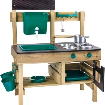 Hape Outdoor Kitchen | Mud Kitchen Wooden Toy Playset with Accessories, for Children Ages 3+ Years