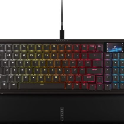 Corsair Vanguard 96 Wired Mechanical Gaming Keyboard – 96% Layout, MLX Fusion Tactile Switches, 8000Hz Polling, LCD Display, Virtual Stream Deck, G-Keys, SOCD Flashtap, QWERTY US – Black
