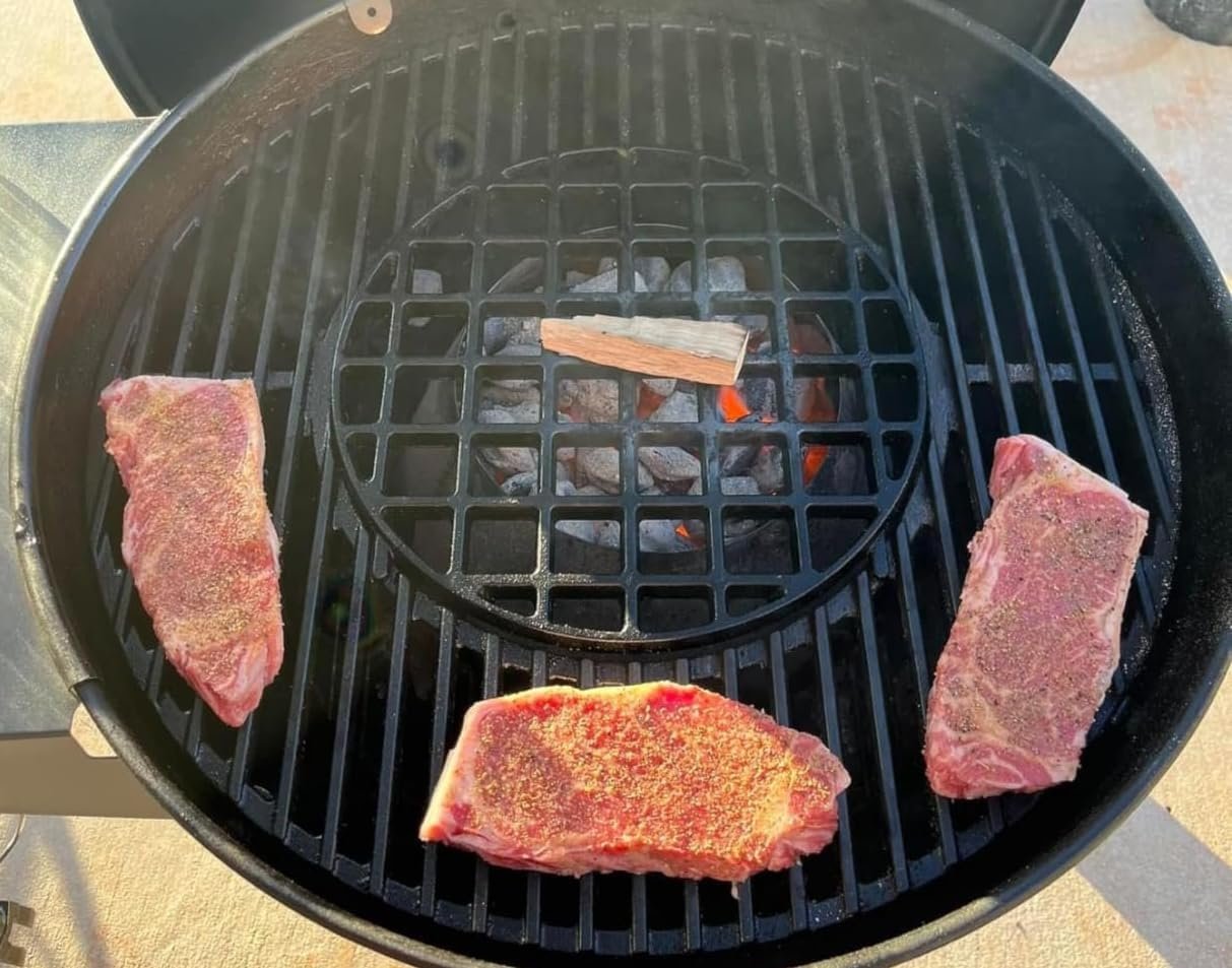 Uniflasy Cast Iron Cooking Grate for Weber 22 inch Kettle Grills, Gourmet BBQ System, One-Touch, Bar-B-Kettle, Master-Touch, Performer, for Weber 22.5 inch Original Kettle Premium Charcoal Grill, 8835 - Image 8