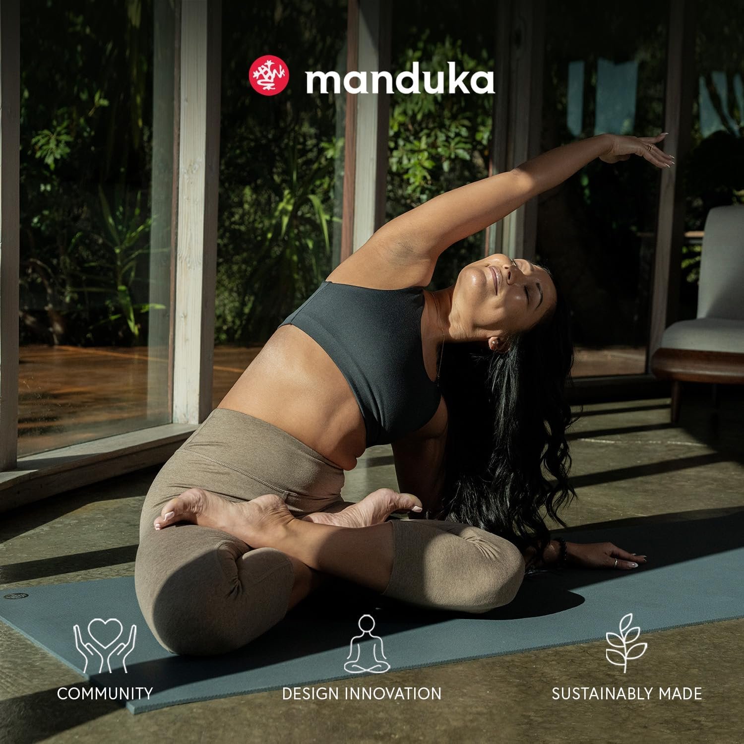 Manduka eKO Yoga Mat - 5mm Natural Rubber | Eco-Friendly | Soft Textured Surface| Natural Next-to-Skin Feel - Image 6
