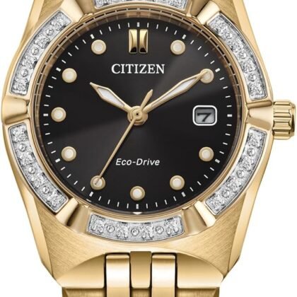 Citizen Ladies Eco-Drive Dress Classic Corso Watch, Diamond-Accented Bezel, 3 Hand, Date