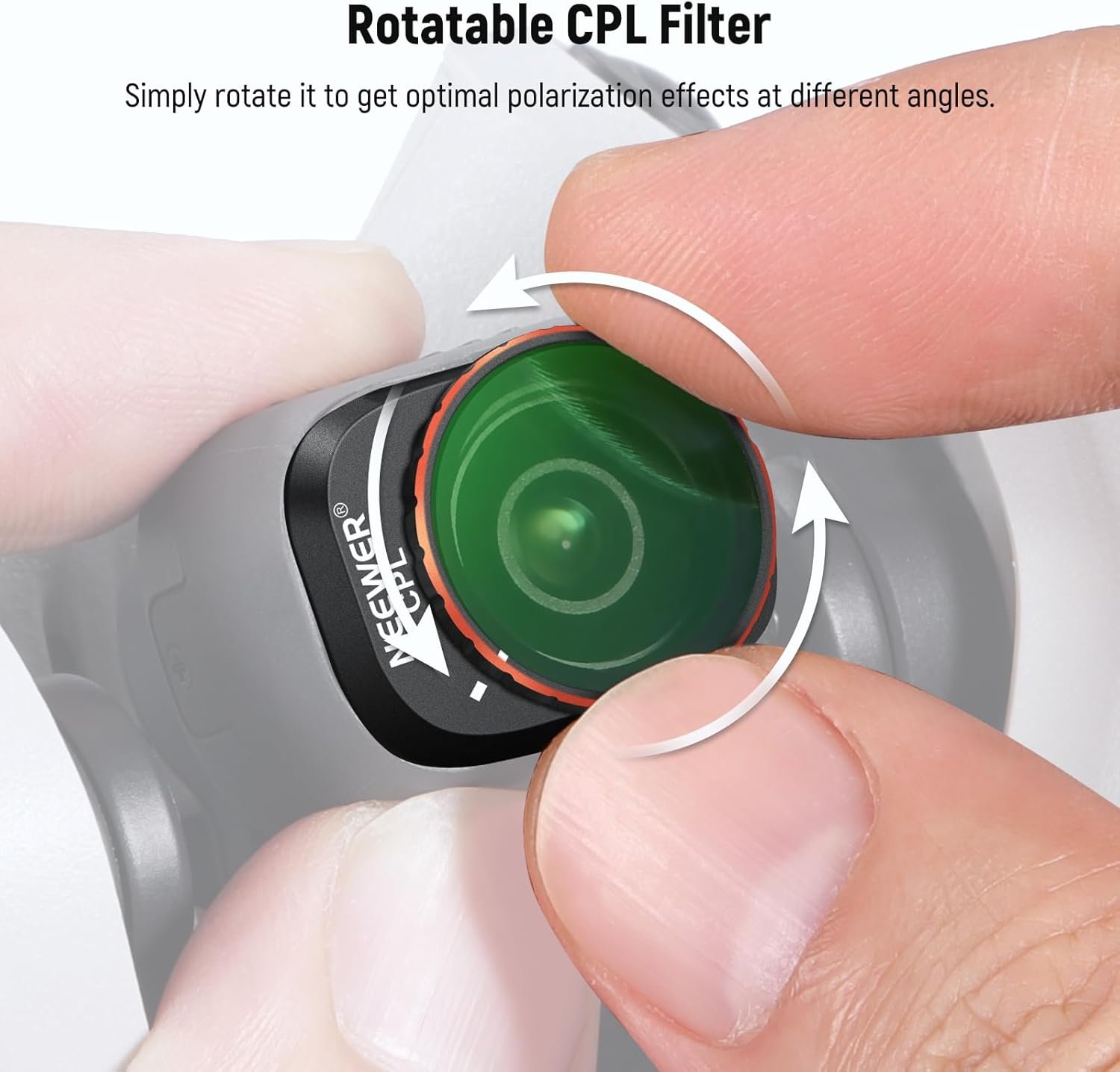 NEEWER CPL Filter Compatible with DJI Mini 4 Pro Drone, Rotatable Circular Polarizing Filter Polarizer Lens Filter with Multicoated HD Optical Glass, Lightweight Frame, Secure Attachment, FL-B13 - Image 3
