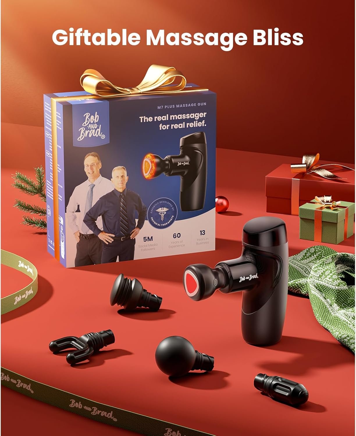 BOB AND BRAD M7 Plus Mini Massage Gun with Heat, Pocket-Sized Heated Deep Tissue Massager, Portable Percussion Muscle Travel Massager Gun, Ultra Light Small & Quiet Massage Gun - Image 7