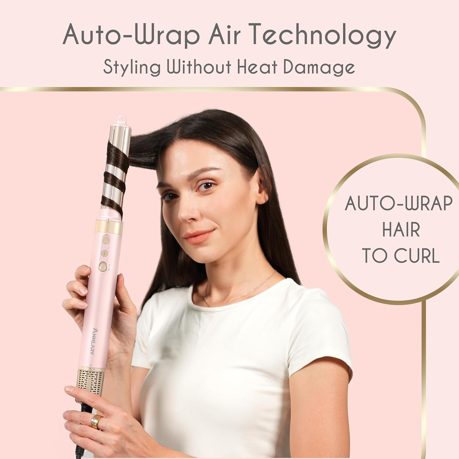 5 in 1 Ionic Hot Air Styler, 1400W Powerful Hair Dryer Brush, Auto-Wrap Curlers, Paddle Brush for Fast Drying, Volumizing with Travel & Storage Bag - Image 3