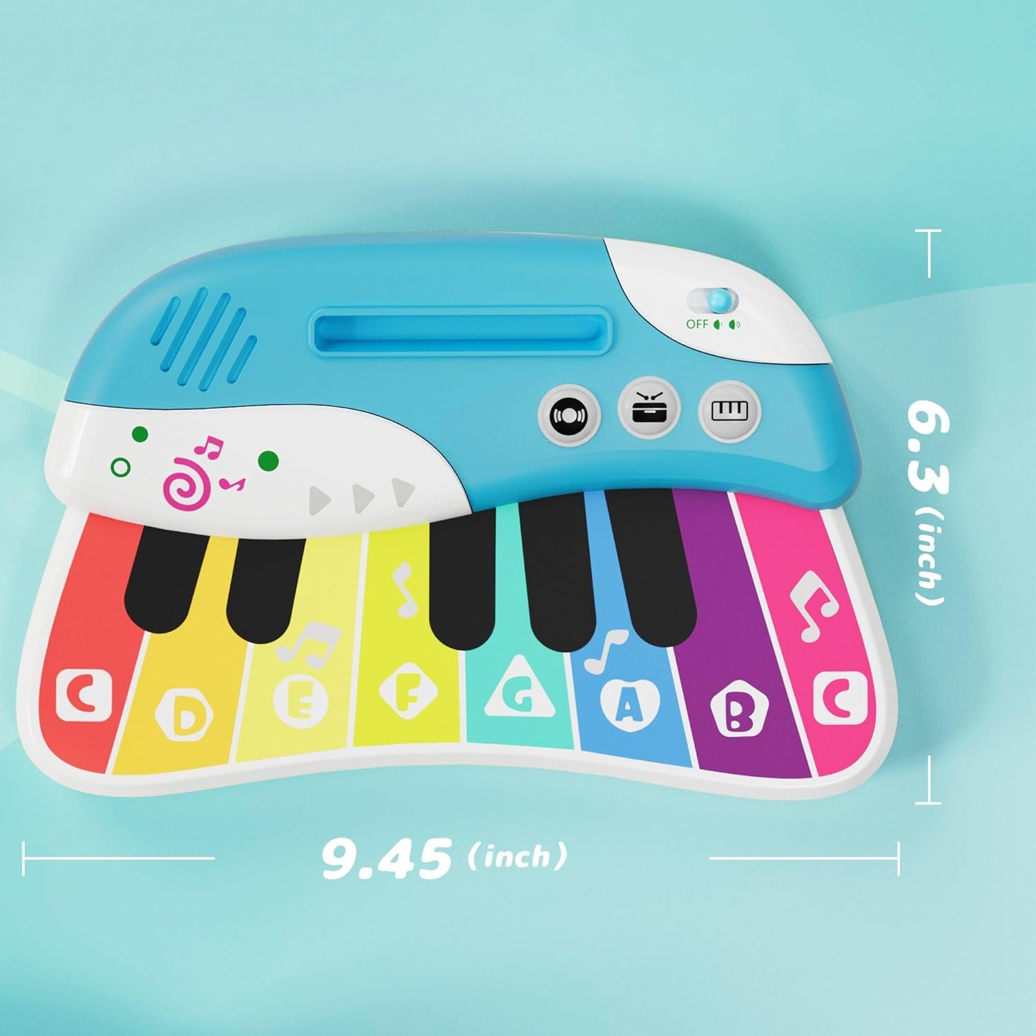 Baby Piano Keyboard Toy for Toddlers, Touch Sensor Toddler Piano for Toddlers 1-3 Baby Musical Toy w/ 3 Modes, 12 melodies, Letter Key A-G, Music Cards, Birthday Christmas for 1-4 Year Old - Image 7