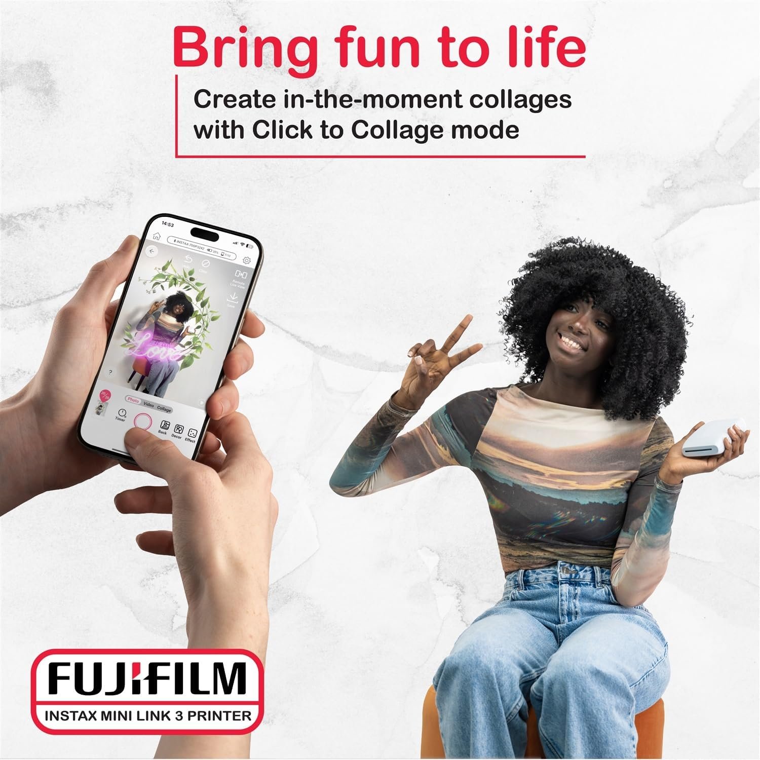 Fujifilm Instax Mini Link 3 Printer Bundle Instax Mini Film (40 Sheets), Instax Mini Link 3 Protective Case (Sage Green) - Image 5