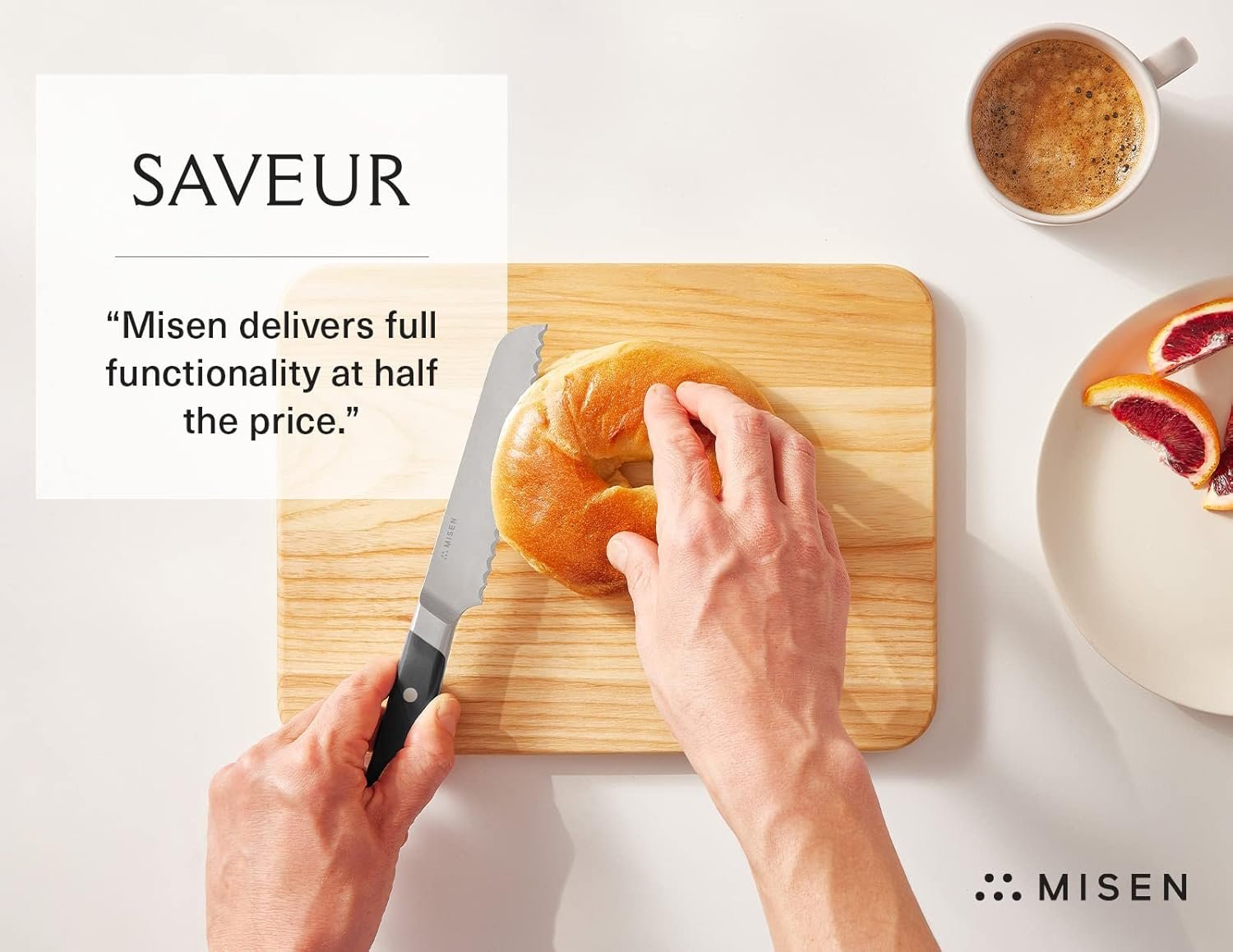 Misen Serrated Bread Knife - High-Carbon Japanese AUS8 Steel - Perfect for Soft Foods, Bread, Pastries, and Fruits - Verstatile Slicer, Razor-Sharp Edge, Durable Blade, Ergonomic Handle - 5", Black - Image 5