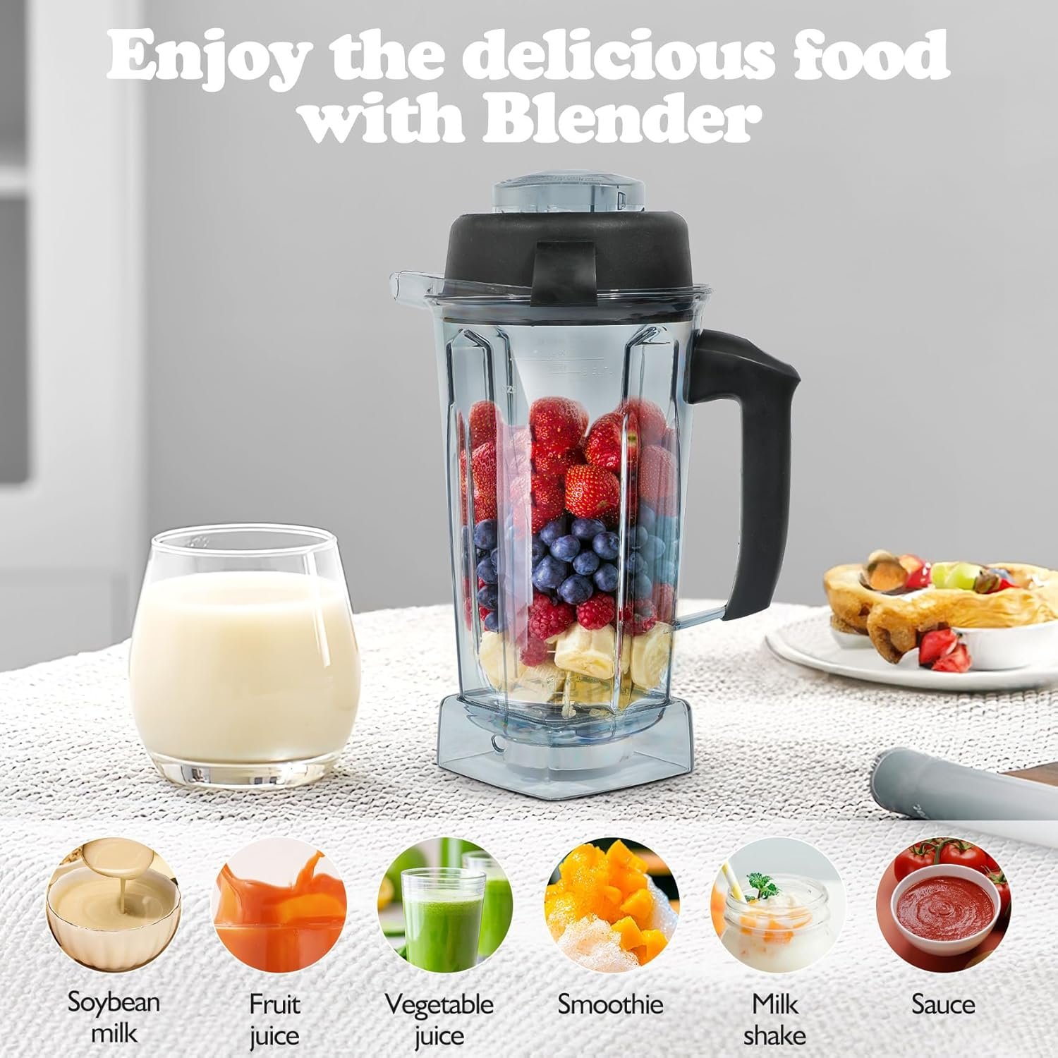 Blender Pitcher 64oz Replacement Pitcher Compatible with 5200 6300 5000 VM0101 VM0102 VM0103 VM0197 6000 Classic/Explorian/Commercial Blender Cup - Image 3