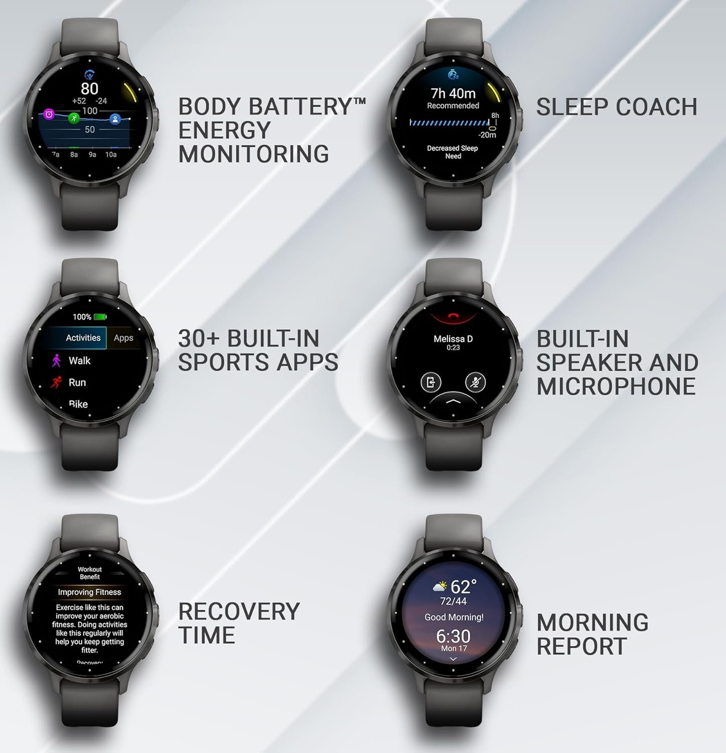 Wearable4U - Garmin Venu 3S GPS Smartwatch AMOLED Display 41mm Watch, Health and Fitness Features, Up to 10 Days of Battery, Sleep Coach, Pebble Gray with White Earbuds Bundle - Image 7