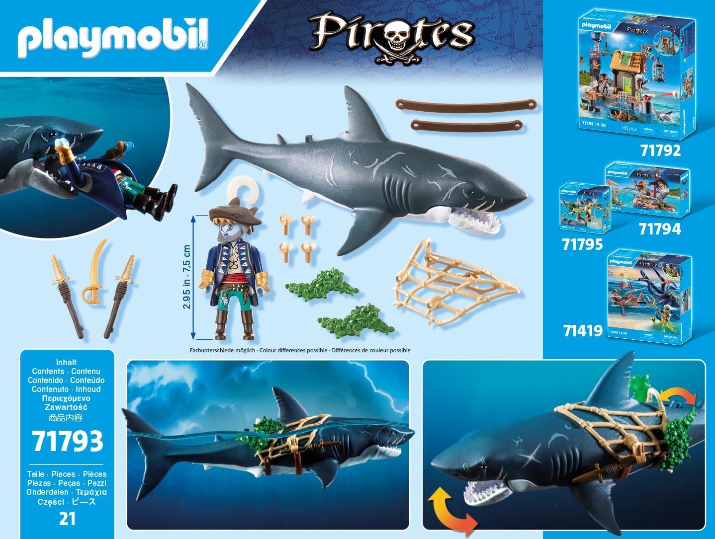 Playmobil Giant Shark with Pirate - Image 2