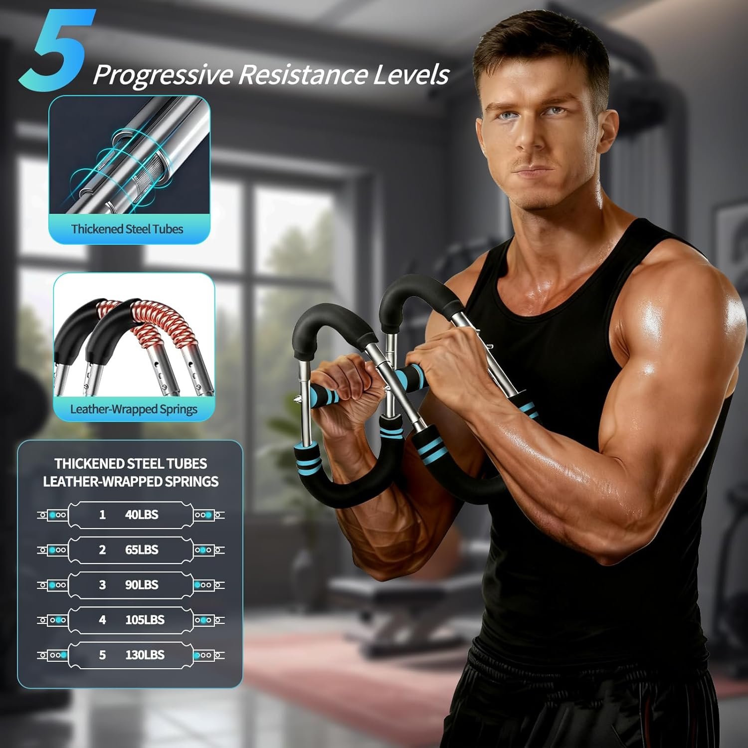 Twister Arm Trainer - Versatile Home Gym Equipment with Adjustable Resistance for Chest, Arm, and Shoulder Strengthening, Compact Strength Training Solution for Both Men and Women - Image 4