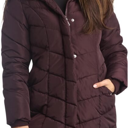 Steve Madden Womens Long Puffer Coat - Heavyweight Insulated Fall Winter Jackets for Women Windproof Long Length Bubble Parka