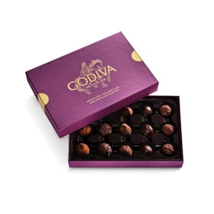 Godiva Dark Chocolate Truffle Gift Box, Belgian Dark Chocolates with Ganache Center, Gourmet Gift for Birthdays, Holidays, Kosher, 15 Pc