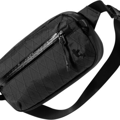 tomtoc 1.5L X-Pac Sling Bag with RFID Blocking, Crossbody Bag Minimalist Chest Shoulder Pack for Men/Women, Water-resistant Lightweight Casual Funny Pack for Travel, Daily Commute