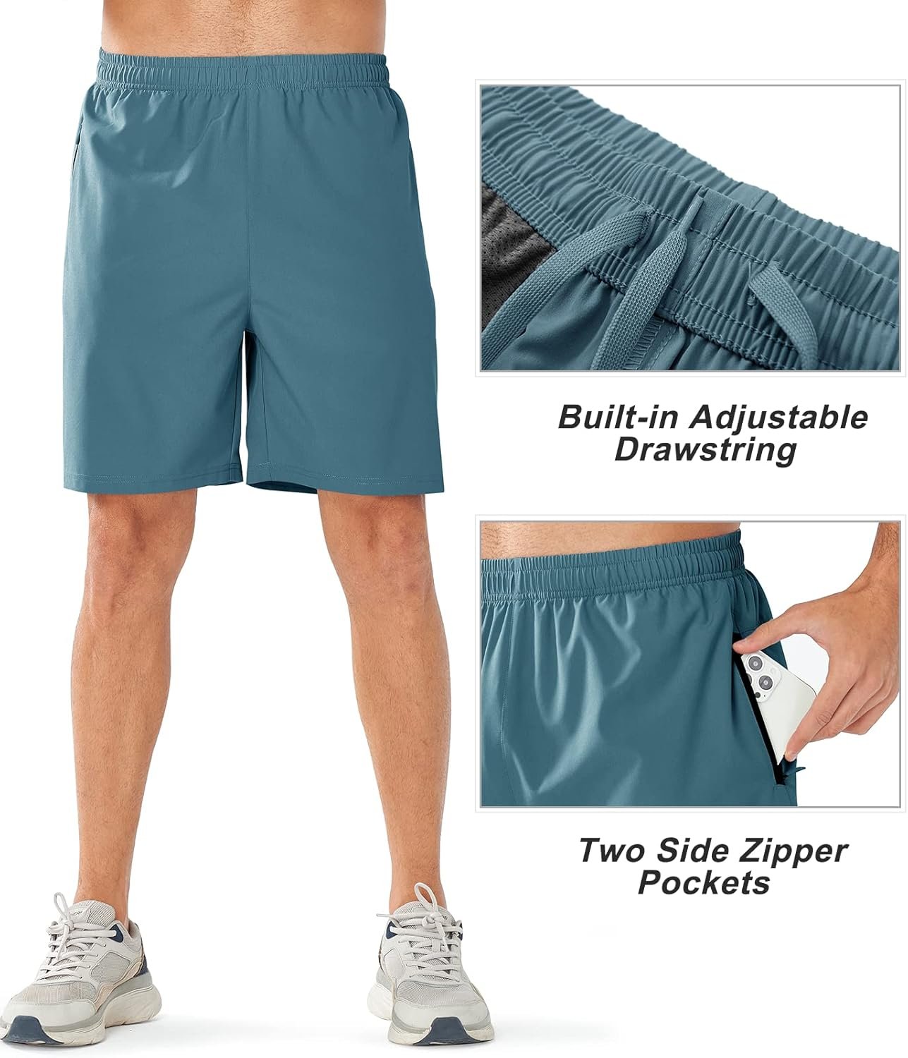 NORTHYARD Men's Athletic Running Shorts Quick Dry Workout Shorts Lightweight Sports Gym Basketball 7"/ 9"/ 5" Tennis Hiking - Image 4