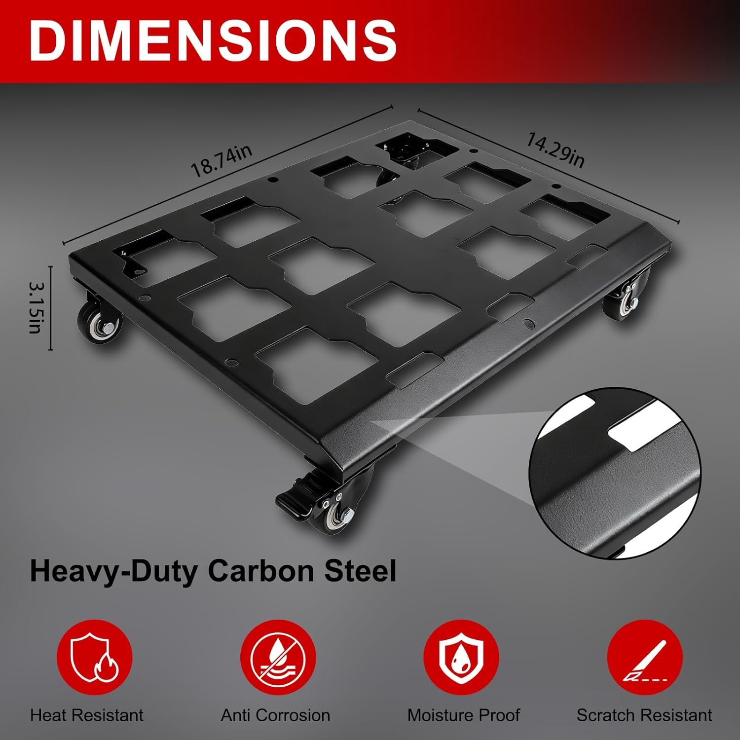 Upgraded Tool Box Dolly Compatible with Milwaukee Packout Carts Milwaukee Packout wheels equipped with locking wheels load capacity up to 200 pounds. - Image 7