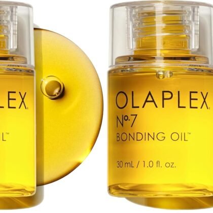 Olaplex No. 7 Bonding Oil, Concentrated High Shine Oil, Heat Protectant, Visibly Smooths & Softens Hair, Added Color Vibrancy, Up to 72 Hour Frizz Control, For All Hair Types, 1 fl oz (Pack of 2)