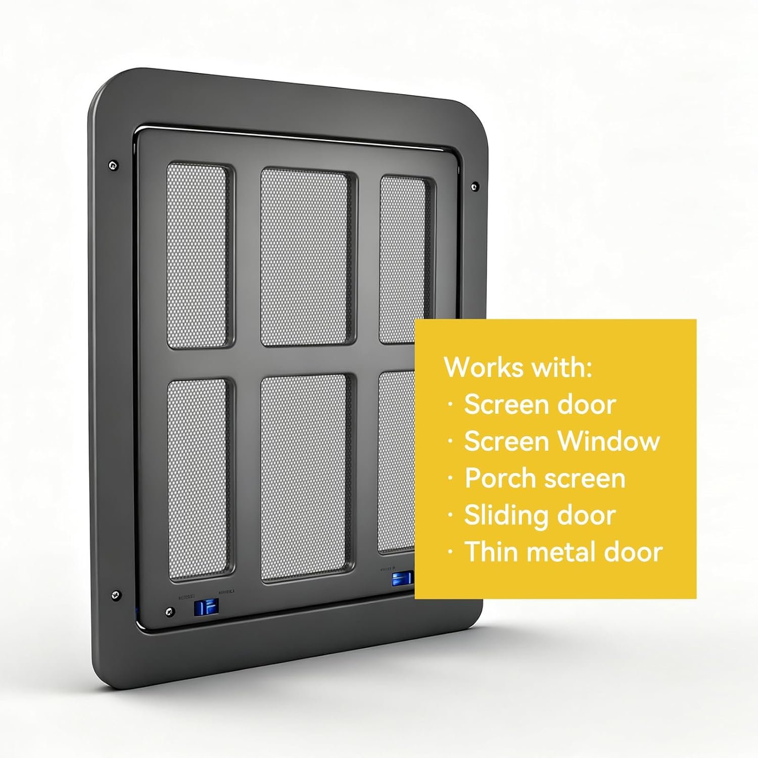 Enjoying Dog Door for Screen Doors, Passage Opening 11.2" x 14.4", Access Freely, Magnetic Swing Flap, Large Pet Door for Sliding Screen Doors, Lockable, Black - Image 6