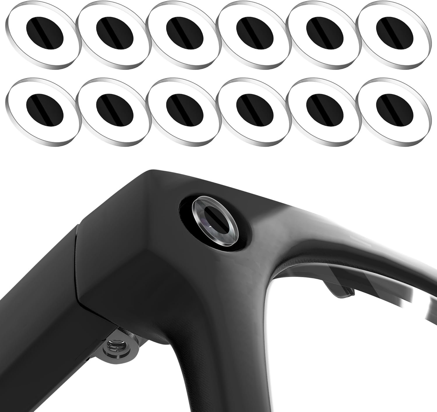 Seltureone 12 Pcs for Meta Glasses Light Cover Compatible with Ray-Ban Meta Wayfarer/Skyler/Headliner/Oakley Meta HSTN Smart Glasses Accessories Blackout LED Light Blocking Tempered Film