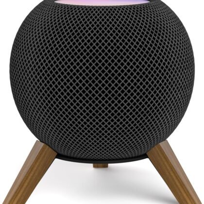 Wooden Desktop Speaker Stand for HomePod Mini Stand - Wood Tripod Desk Speaker Stand for Home Pod Mini Table Stand Holder for Decoration and Space Saving, 1 Pack
