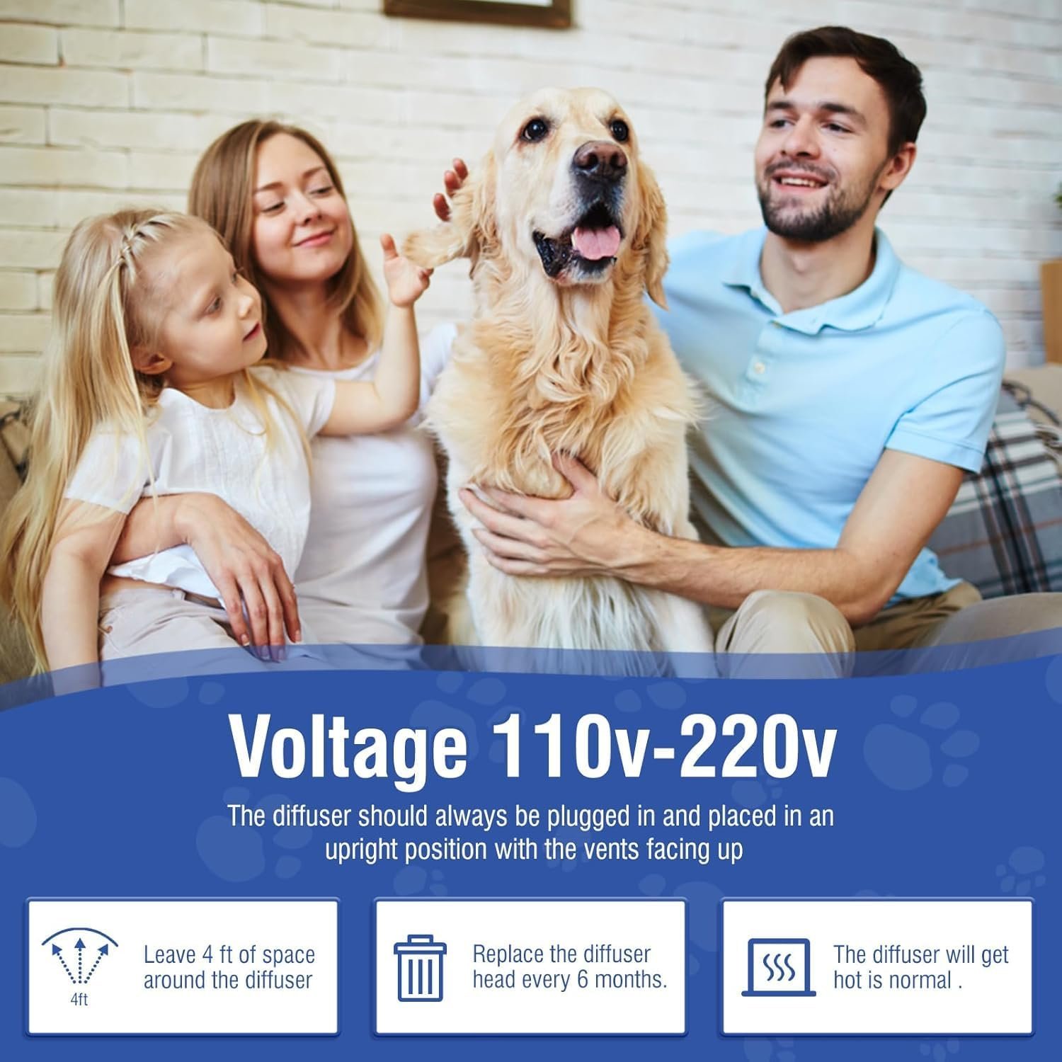 Dog Pheromone Calming Diffuser 4 In 1 Appeasing Pet Pheromones Diffuser to Calm Kit (Plug in+ 3 Pack 48ml Refill) for Anxiety Relief Reduce Barking Aggression Fighting Stress 90 Day Supply(Tasteless) - Image 7