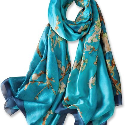 vimate 100% Large Silk Feeling Scarf-Women's Fashion Long Mulberry Silk Satin Neck Scarf Sunscreen Shawl Wrap Headscarf