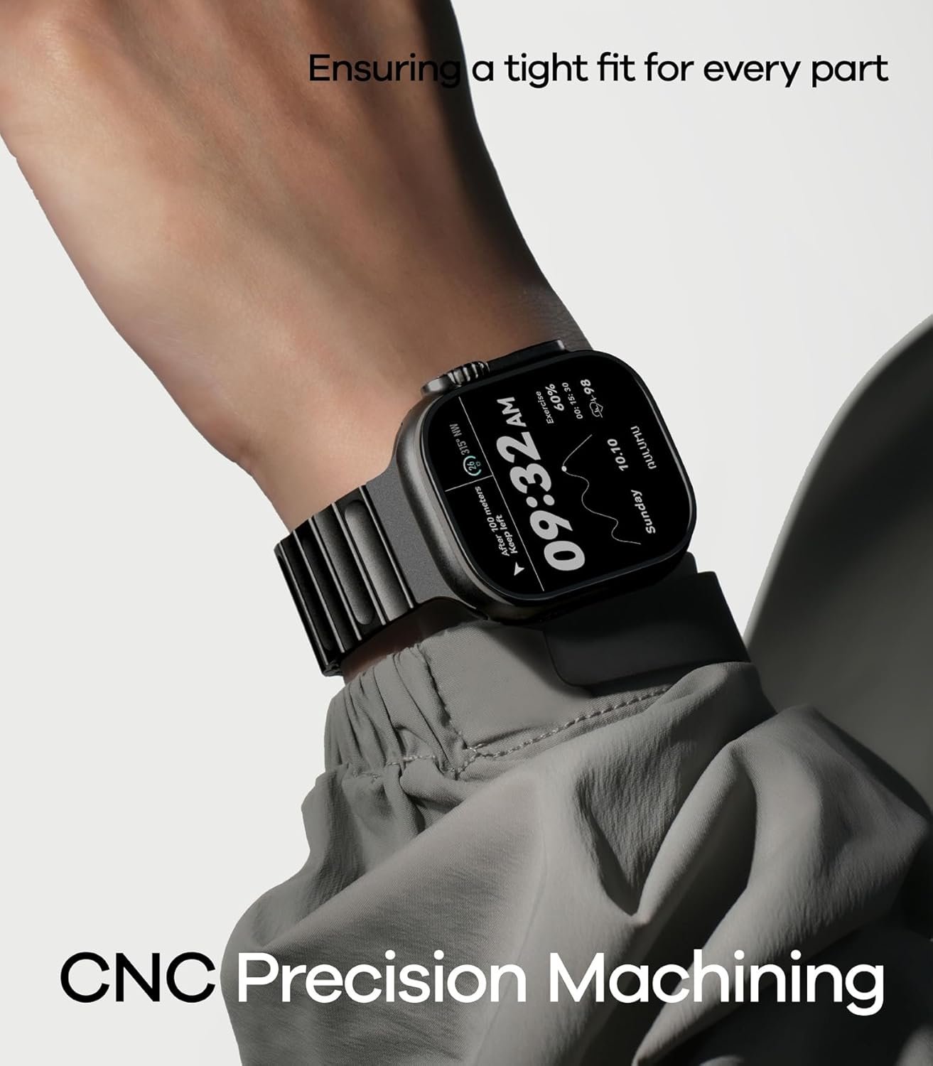 Aulumu C01 Hi-Per Titanium Alloy Watch Band | for Apple Watch Ultra 3& Ultra 2/1 | Ultra-thin Magnetic Clasp | DLC Professional Hardening Process | iWatch Large Dial Series(49/46/45/44mm) - Image 6