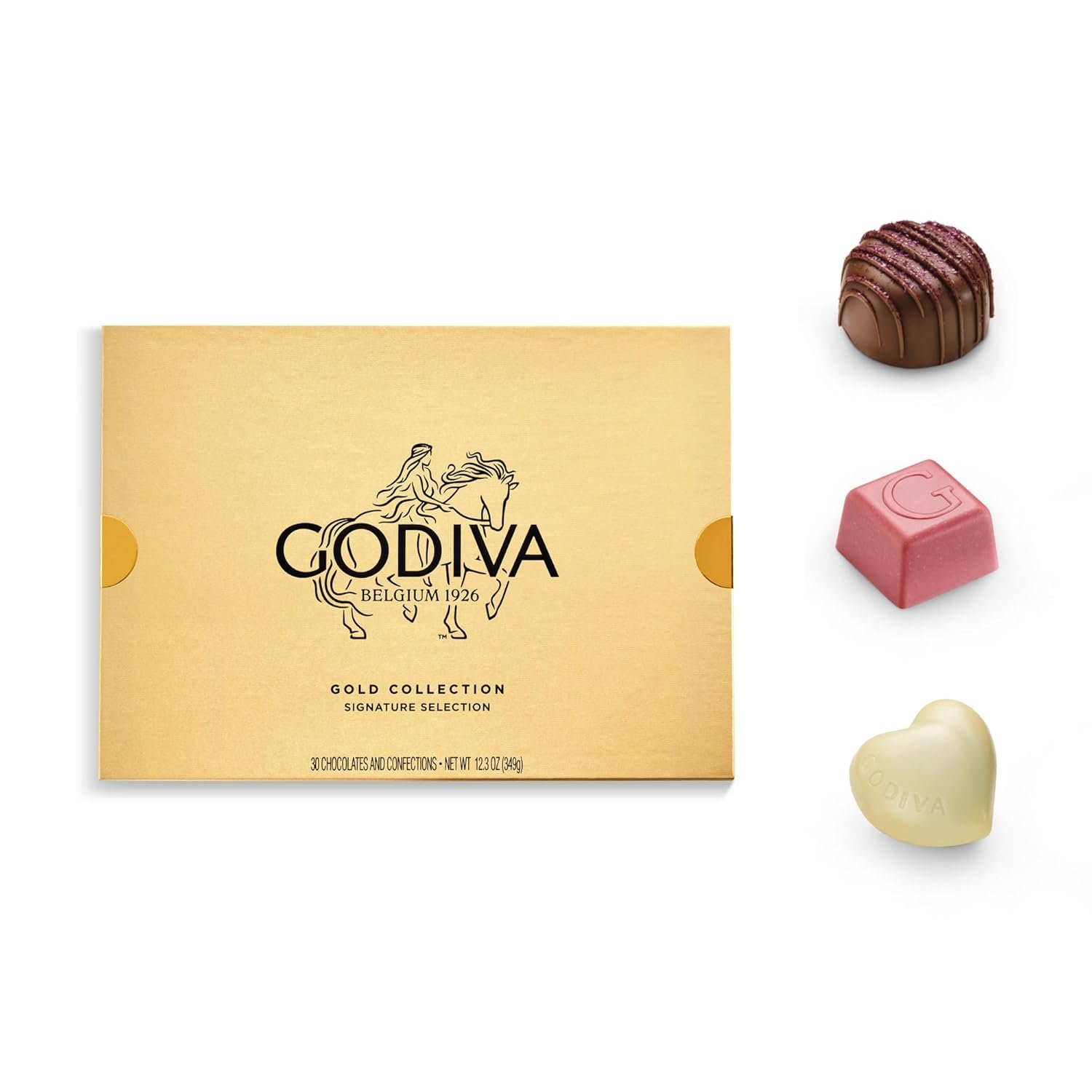 Godiva Gold Assorted Chocolate Gift Box, Belgian Dark and Milk Chocolates with Pralinés, Ganaches & Caramels, Gourmet Gift for Birthdays, Holidays, Kosher, 30 Pc - Image 2