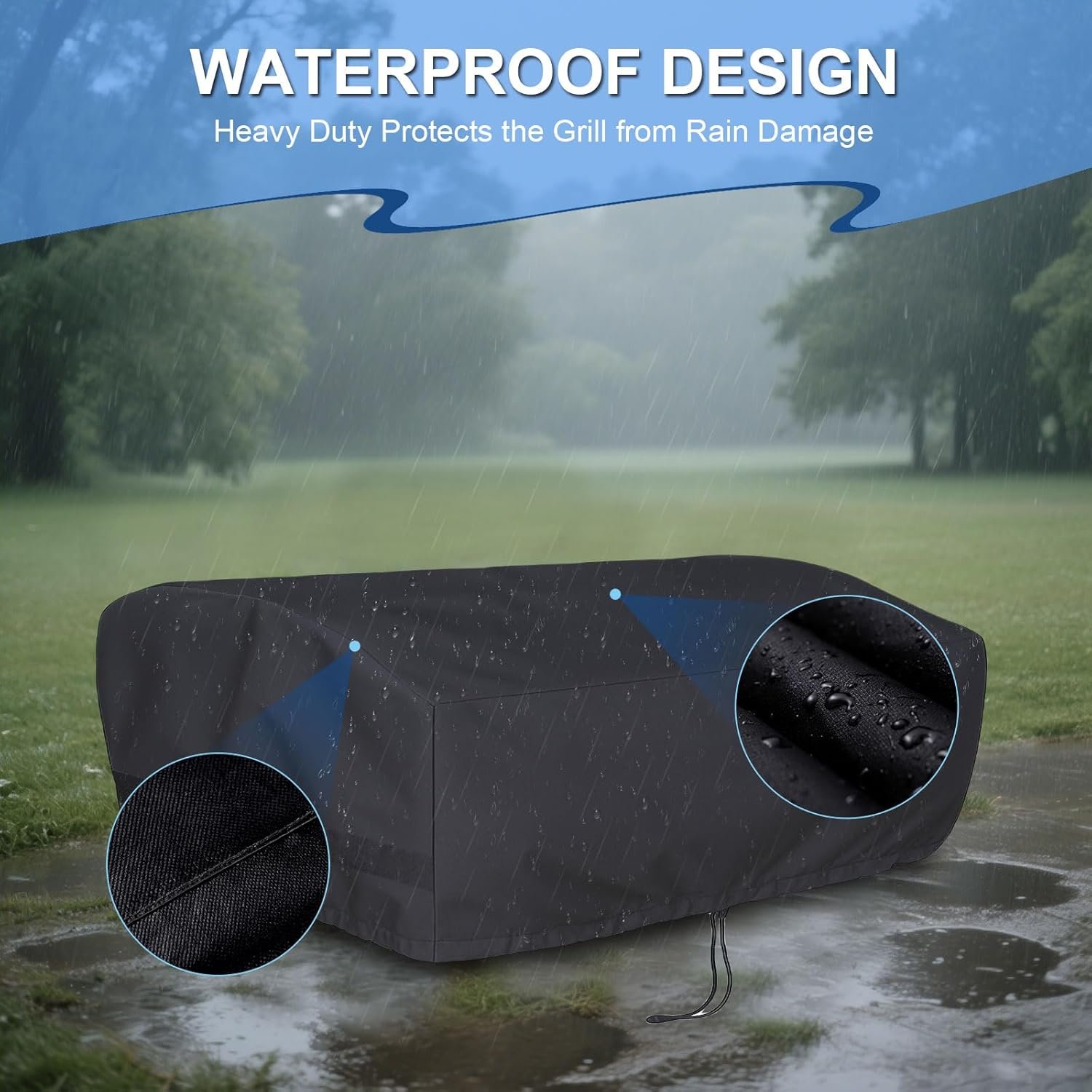 BEOTBRMI Tabletop Grill Cover for Blackstone 22 Inch Griddle with Hood, Waterproof Oxford BBQ Grill Cover with Drawstrings, Tear Resistant, UV & Fade Resistant - Image 8