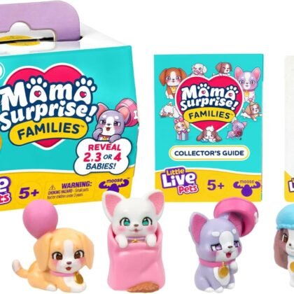 Little Live Pets Mama Surprise Families Puppy Adoption, Random Breed Puppies Figures, Includes 3, 4 & 5 Baby Puppies to Adopt and Create a Family, Kids 5+, Famous (LP305000)