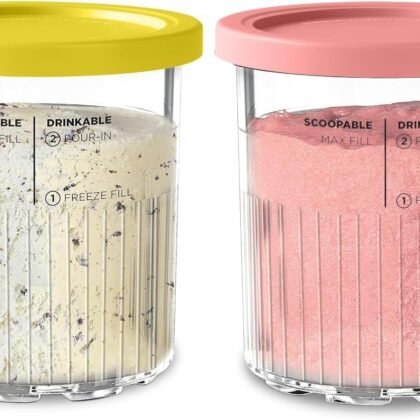2 Pack of Ninja Creami Deluxe 11-in-1 XL Family Size NC500/NC501 Pints, 24 oz - Dishwasher Safe, BPA-Free, Leak Proof