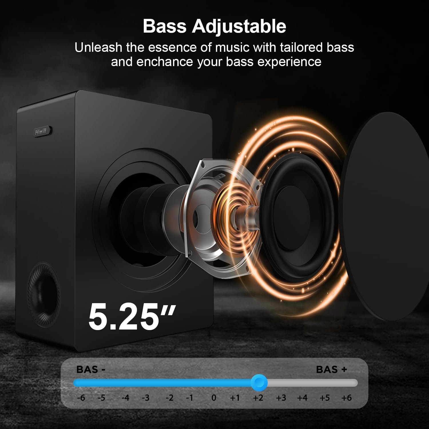 Hiwill 2.1CH Dolby Atmos Soundbar with Subwoofer, Home Theater Audio Sound Bar for Smart TV, Adjustable Treble and Bass, Clear Dialogue, HDMI eARC/ARC/Opt/BT/AUX, HiElite A21 - Image 7